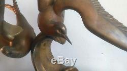 Sculpture Bronze. Couple De Mouettes Periode XX Eme Art Deco Signee Rochard