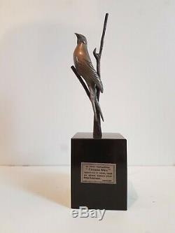 Sculpture Bronze Oiseau, Hirondelle De I. ROCHARD. 1906 -1984