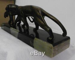 Sculpture Bronze Pantheres Art Deco Signee Michel Decoux