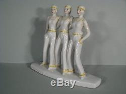Sculpture En Porcelaine Femme Style Art Deco / Sculpture Chorus Girls Ceramique