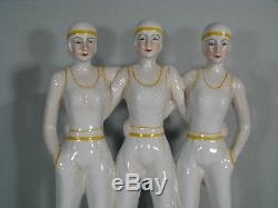 Sculpture En Porcelaine Femme Style Art Deco / Sculpture Chorus Girls Ceramique
