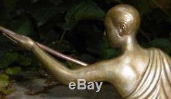 Sculpture Ephèbe au Javelot 1930 Bronze Art Deco d'inspiration Grèce Antique