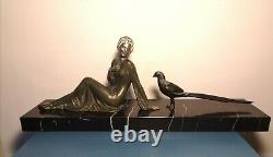 Sculpture Femme Art Deco Regule 1930 1940 Sur Marbre