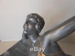 Sculpture Femme Danseuse Régule sur marbre Art déco 1930 Lady