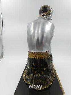 Sculpture années 30 Chiparus art-déco élégante danseuse dame nu féminin 46,5 cm