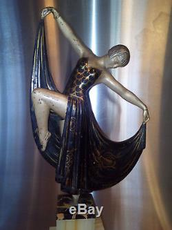 Sculpture art deco 1930 GILBERT femme danseuse antique lady statue dancer woman