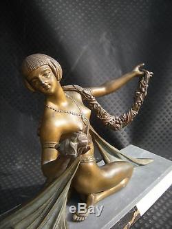 Sculpture art deco 1930 LIMOUSIN femme danseuse antique lady statue dancer woman