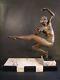 Sculpture Art Deco 1930 Van De Voorde Femme Danseuse Antique Statue Dancer Woman