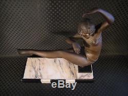 Sculpture art deco 1930 VAN DE VOORDE femme danseuse antique statue dancer woman