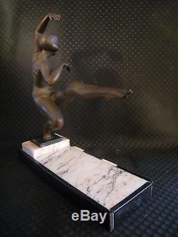 Sculpture art deco 1930 VAN DE VOORDE femme danseuse antique statue dancer woman