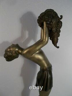 Sculpture art deco 1930 femme danseuse BALLESTE statuette woman dancer statue