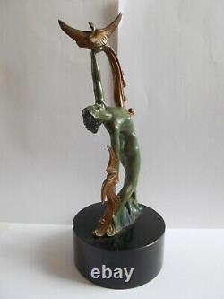 Sculpture art deco 1950 femme danseuse nue statuette style max le verrier statue