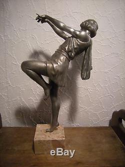 Sculpture art deco CARLIER statuette femme danseuse antique statue woman dancer