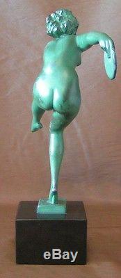 Sculpture art deco danseuse signé Derenne (Marcel Bouraine)