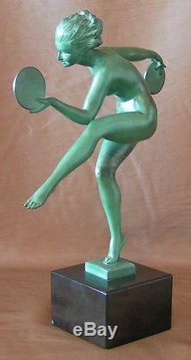 Sculpture art deco danseuse signé Derenne (Marcel Bouraine)