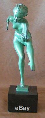 Sculpture art deco danseuse signé Derenne (Marcel Bouraine)