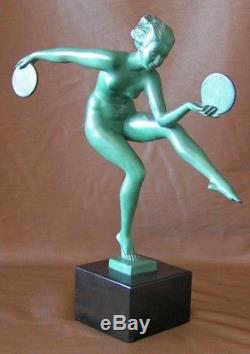 Sculpture art deco danseuse signé Derenne (Marcel Bouraine)