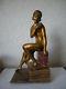 Sculpture Art Deco En Bronze Doré Statuette Femme Nue Antique Statue Nude Woman
