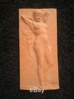 Sculpture art deco en terre cuite femme nue 1930 signée style Cipriani rodin