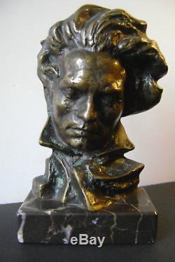 Sculpture, bronze, Max Le Verrier, Signée, Le Faguays, Fayral, art-deco, Beethowen