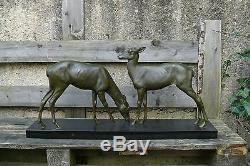 Sculpture bronze deux biches de Louis riché