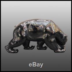 Sculpture céramique Art Deco ours noir/grizzli Ceramic Sculpture black bear