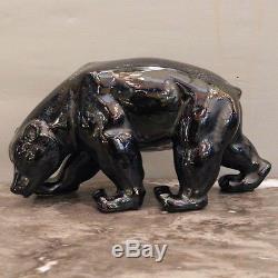 Sculpture céramique Art Deco ours noir/grizzli Ceramic Sculpture black bear