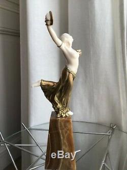 Sculpture chryséléphantine art deco L. Barthélémy Danseuse aux cymbales