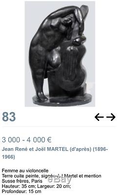 Sculpture d'Art statuette Art Déco signée J & J MARTEL (frères Jan Joel) 1930