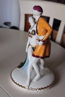 Sculpture danseurs dance art déco porcelaine royal dux dupoma tchecoslovaquie