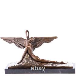 Sculpture en bronze Art Déco Léda et Cygne d'après A. Gennarelli