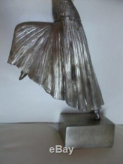 Sculpture en bronze argenté 60cm statue femme danseuse art deco style chiparus