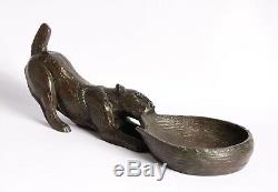 Sculpture en bronze art deco 1930 Chien Fox Signe Becquerel