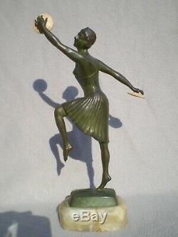 Sculpture en bronze art deco 1930 g. Vacossin femme chryséléphantine antique 30s