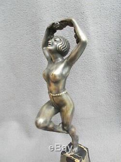 Sculpture en bronze art deco 30s statuette femme danseuse nue statue nude dancer