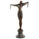 Sculpture En Bronze Foulard Danseuse Figure Moderniste Style Art Déco Antique