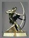 Sculpture Femme Archer Art Deco Uriano Chryséléphantine Statue Antique Woman 30s