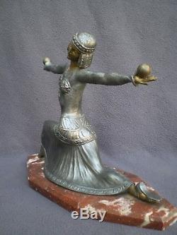 Sculpture femme danseuse art deco 1930 BALLESTE antique statue figurine woman