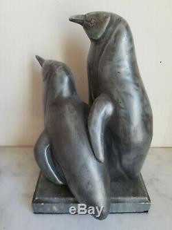 Sculpture les pingouins Art Déco Marcel Bouraine atelier Max Le Verrier 1930