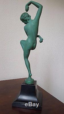 Sculpture statue Art Déco 1930 danseuse nu Max Le Verrier Le Faguay Denis Fayral