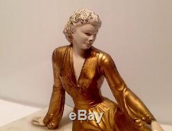 Sculpture statue ancienne, Art Déco, femme oiseau, déco vintage XXE, parure bureau