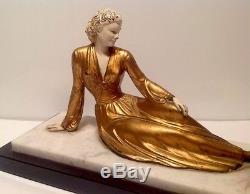 Sculpture statue ancienne, Art Déco, femme oiseau, déco vintage XXE, parure bureau