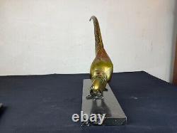 Sculpture statue faisan régule polychrome art deco dlg irenee rochard