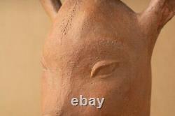Sculpture tête chèvre terre cuite céramique art déco 1930