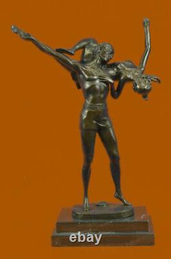 Signée Art Déco Bruno Zach Deux Russe Danseuse Bronze Fonte Sculpture Figurine
