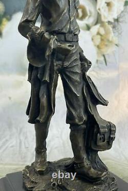 Signée Cowboy Kamiko Bronze Sculpture Figurine Statue Animal Art Déco Large