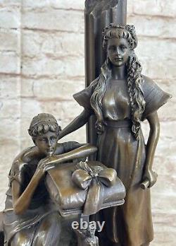 Signée Français Moreau Foire Bronze Sculpture Art Déco Marbre Figurine Base