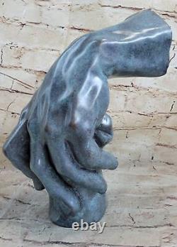 Signée Français Porte-Bonheur Bronze Sculpture Art Déco Grand Fonte Figurine