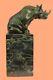 Signée Milo Animal Statue Avec Bronze Sculpture Art Déco Style Figurine Ouvre