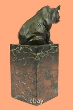 Signée Milo Animal Statue Avec Bronze Sculpture Art Déco Style Figurine Ouvre